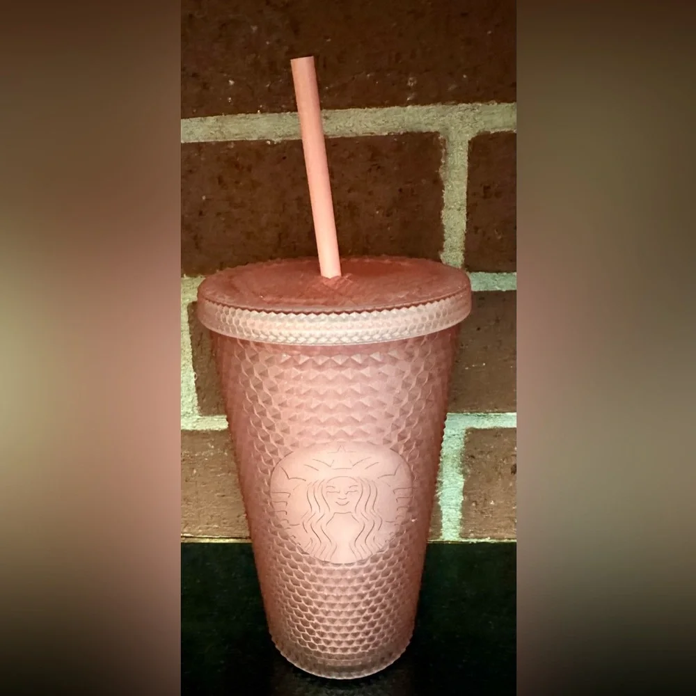 NWT Starbucks 2022 Matte Pink Lemonade Frosted Studded Cold Tumbler 16 oz/Grande - Picture 4 of 4